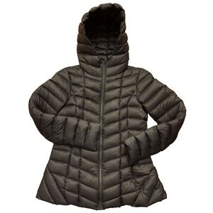 Soia & Kyo Black Jacket Womens Medium Hooded Down Puffer Zip Coat Hood Med
